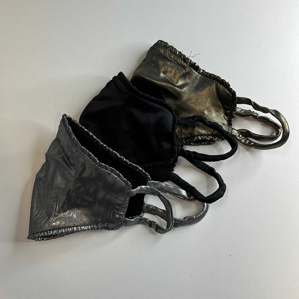 WAYF 3 Pack Luxury Face Masks, Silver, Gold, Black, Reusable, NWT!